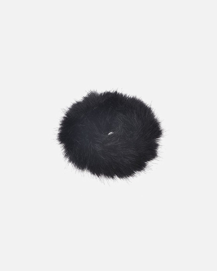 Haarelastiekje voor UnisexSOHOFaux scrunchie haar stropdas met bontZwart