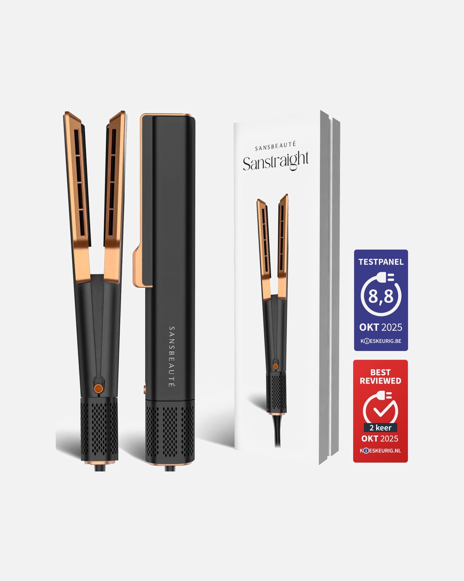 Stijltang voor UnisexSansbeauteDefault Brand LineWet to Dry Stijlang met Reisetui - Sanstraight - Hair Straigthener - Alternatief Stoomstijltang1 Piece