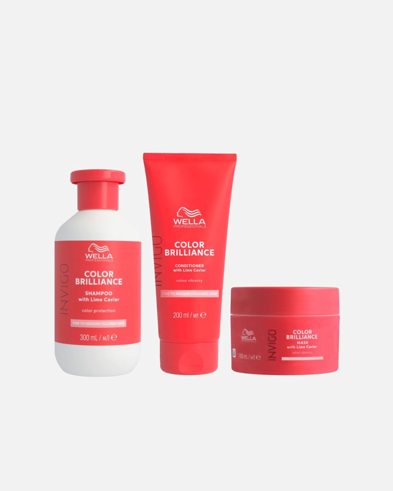 Haarverzorgingsset voor Wella ProfessionalsINVIGO Color Brilliance Fine Bundle Masker1 stuk