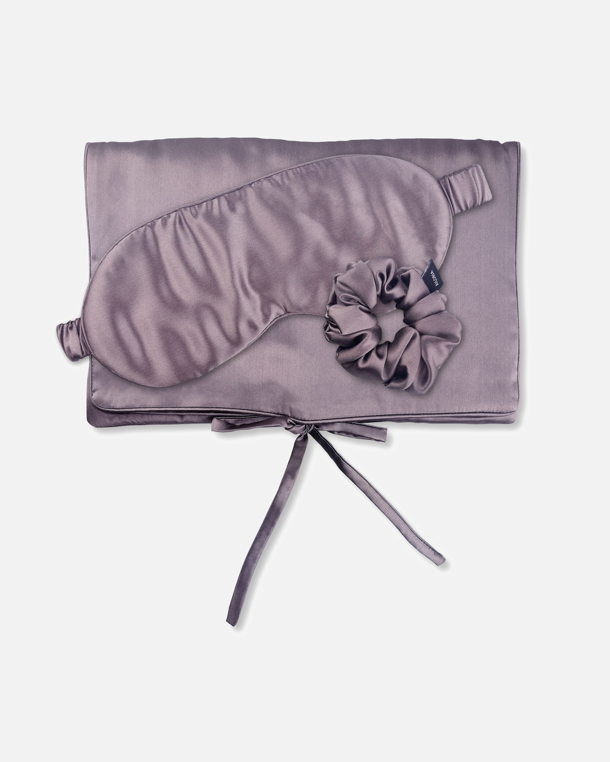 Haarband voor AiloriaTRAVEL SET BEAUTY M Zijden Zakje, Slaapmasker & Scrunchie Mpaars