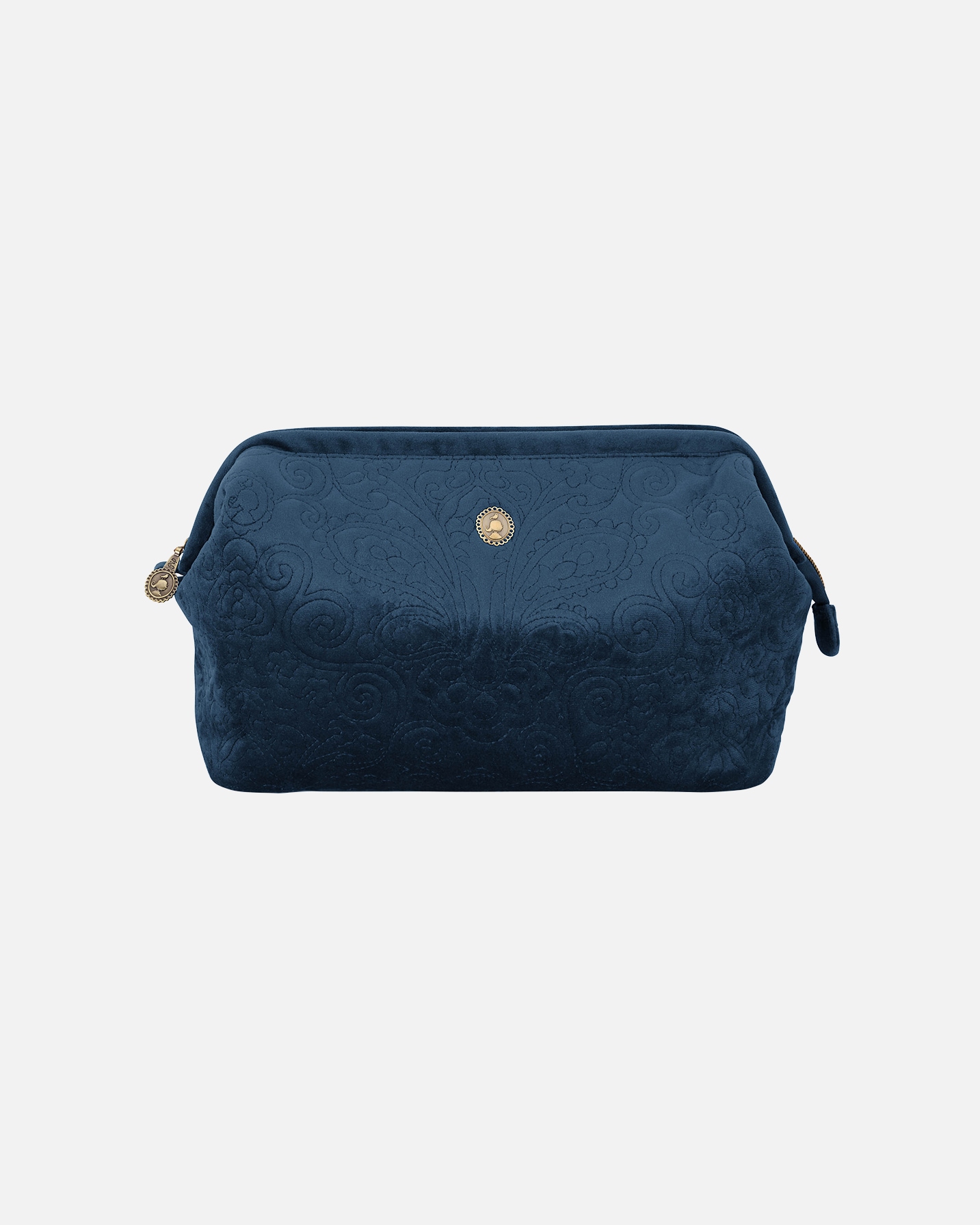 Make-up tas voor UnisexPIP StudioCooper Make-uptas Extra Groot Velvet Quiltey Days Blauw30x20.7x13.8cm