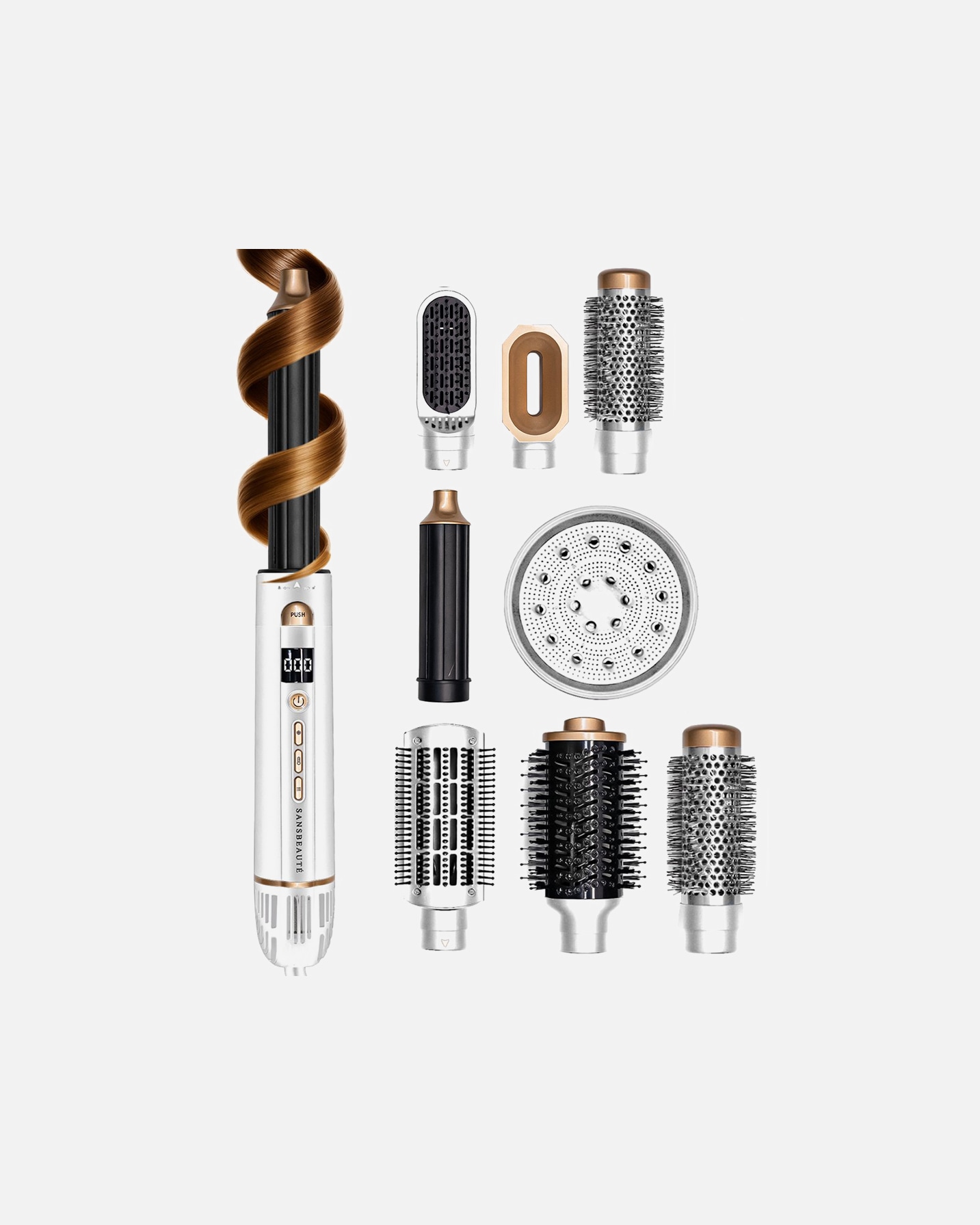 Haarstylingset voor UnisexSansbeauteDefault Brand Line9-in-1 Airstyler met Diffuser - Multistyler - Föhnborstel - Haarstyler - Haarkruller - Krultang1 Piece