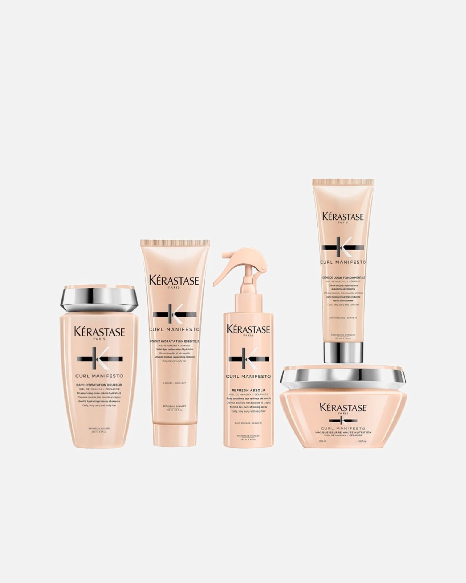 Haarverzorgingsset voor KérastaseCurl Manifesto 5er Set (Bain / Fondant / Refresh / Masque / Creme)1 stuk