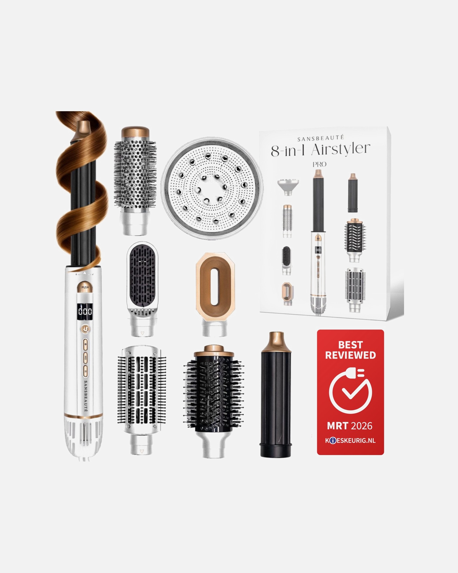Haarstylingset voor UnisexSansbeauteDefault Brand Line8 in 1 Airstyler met Diffuser - Multistyler - Föhnborstel - Haarstyler - Haarkruller - Krultang1 Piece