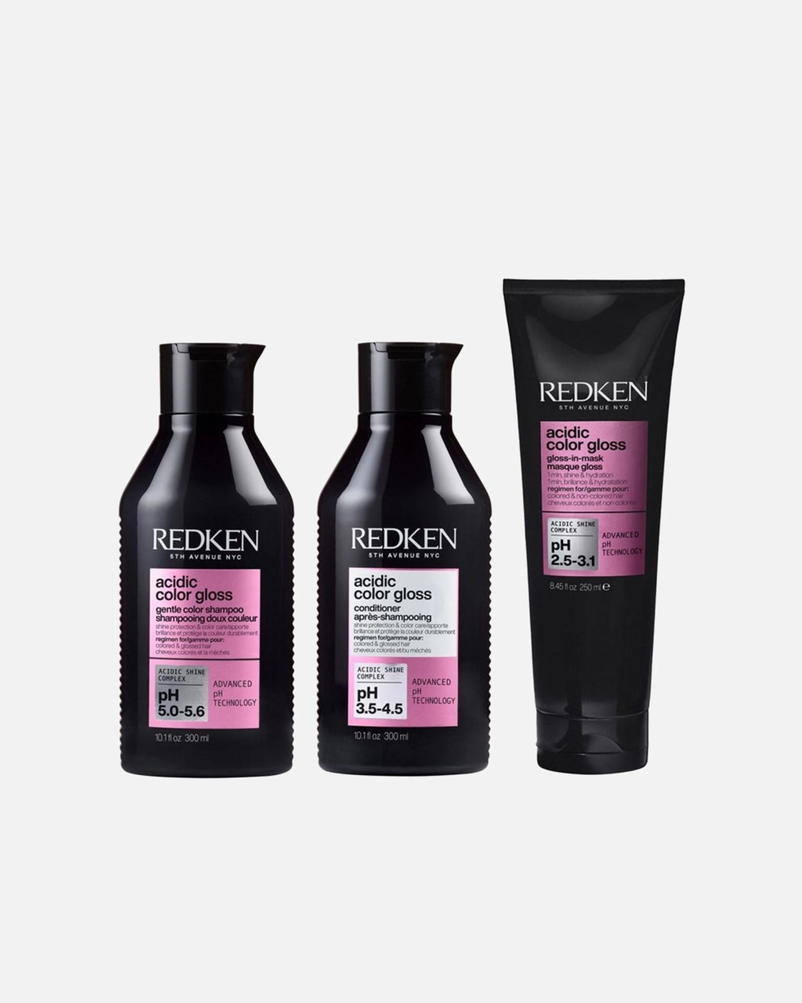Haarverzorgingsset voor RedkenAcidic COLOR Gloss 3-delige set (Shampoo / Conditioner / Masker)1 stuk