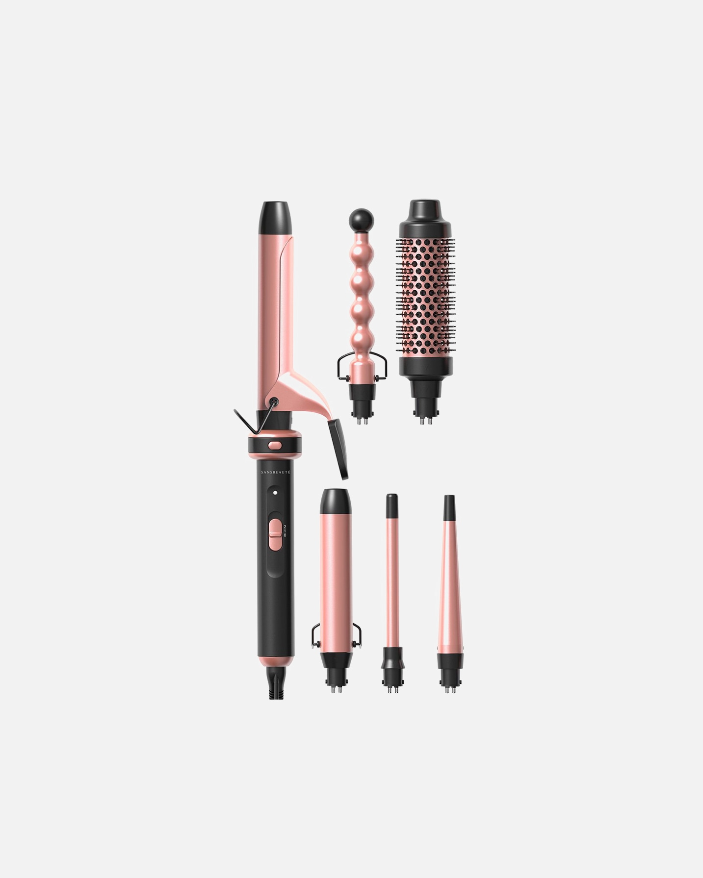 Haarrollers voor UnisexSansbeauteDefault Brand Line6 in 1 Krultang met Klem - 13mm tot 38mm - Keramische Haarkruller - Haarstyler - Curling Iron - Krulborstel1 Piece