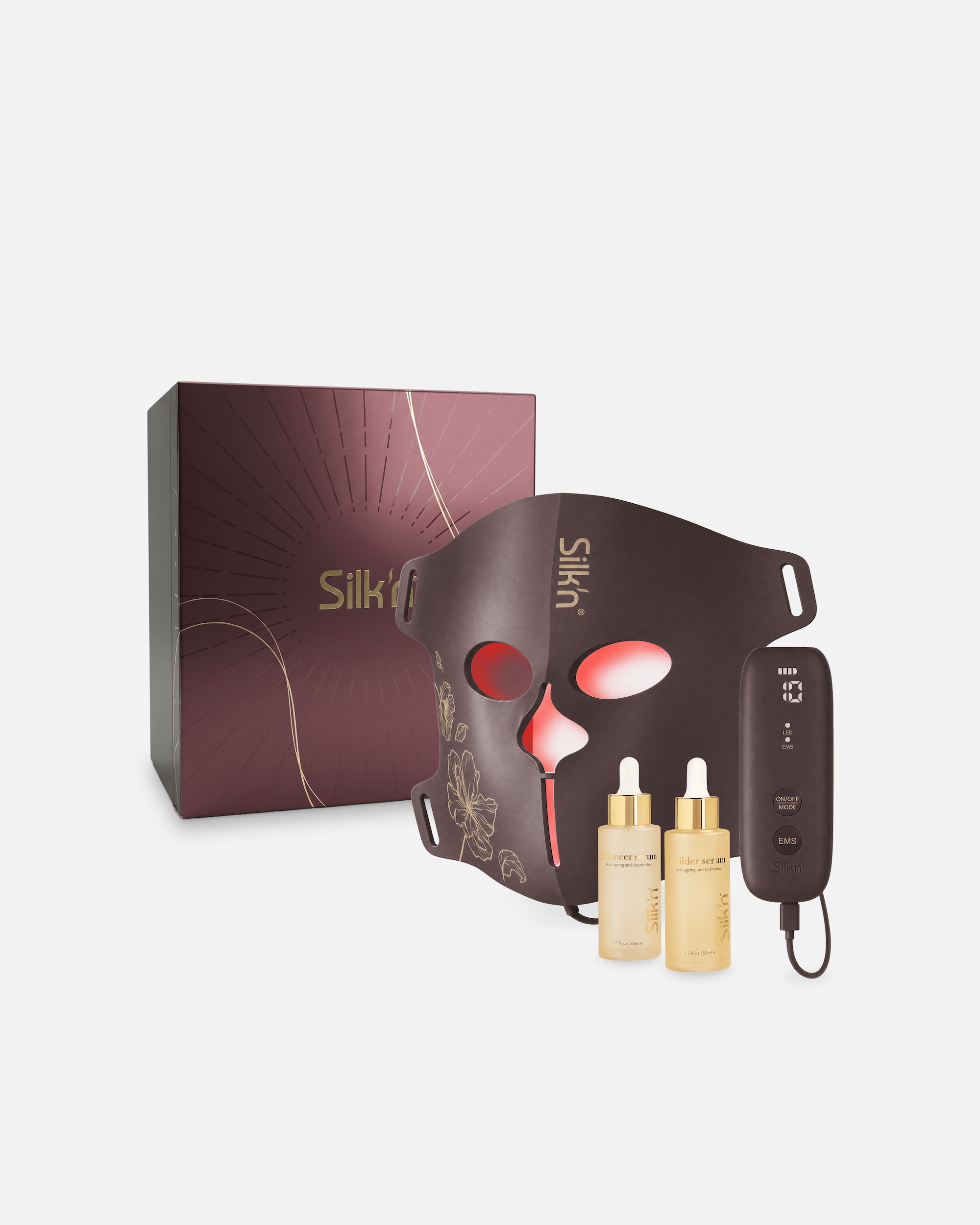 LED-masker voor UnisexSilk'nLED EMS Face Mask GiftboxBruin