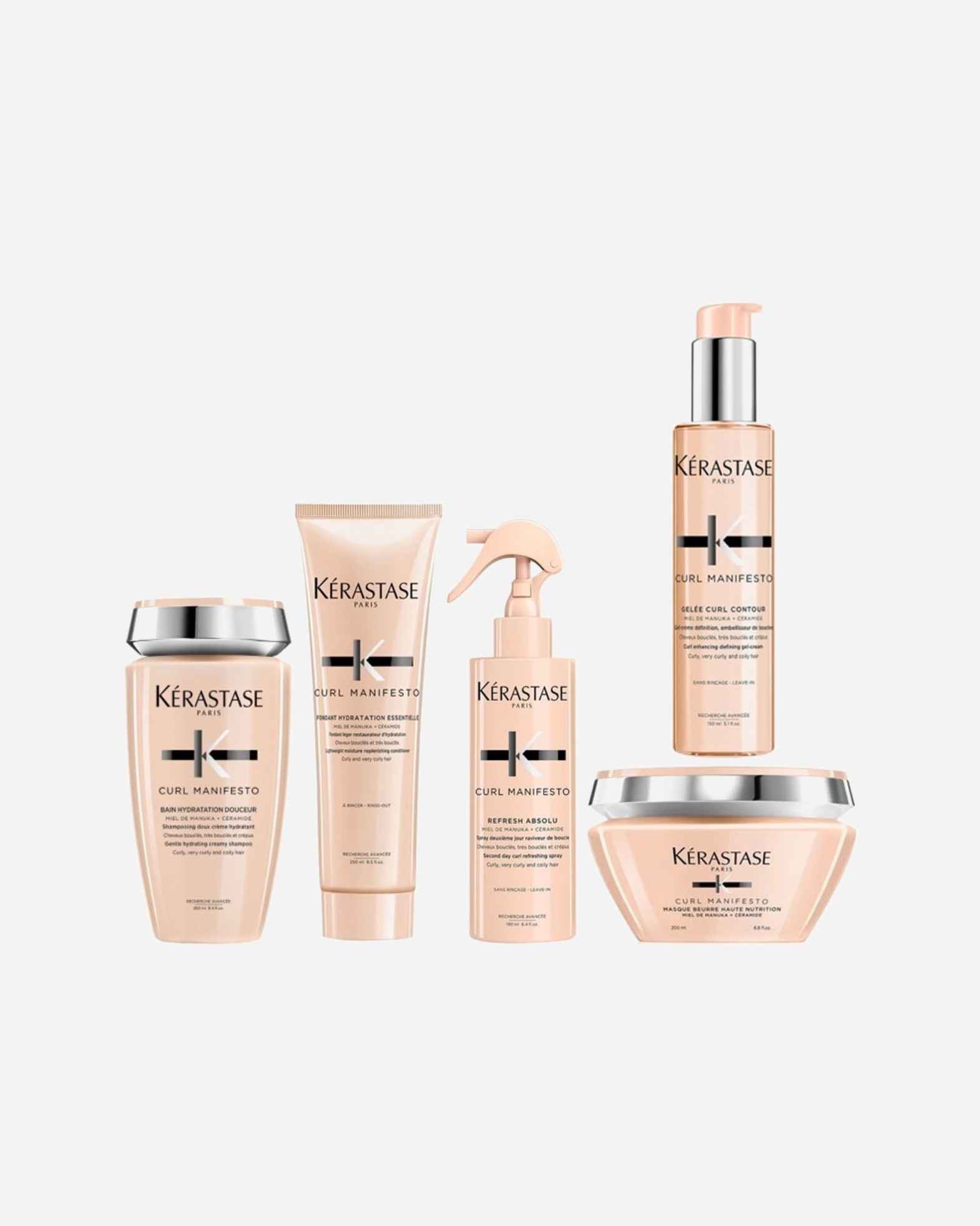 Haarverzorgingsset voor KérastaseCurl Manifesto 5er Set (Bain / Fondant / Refresh / Masque / Gelee)1 stuk