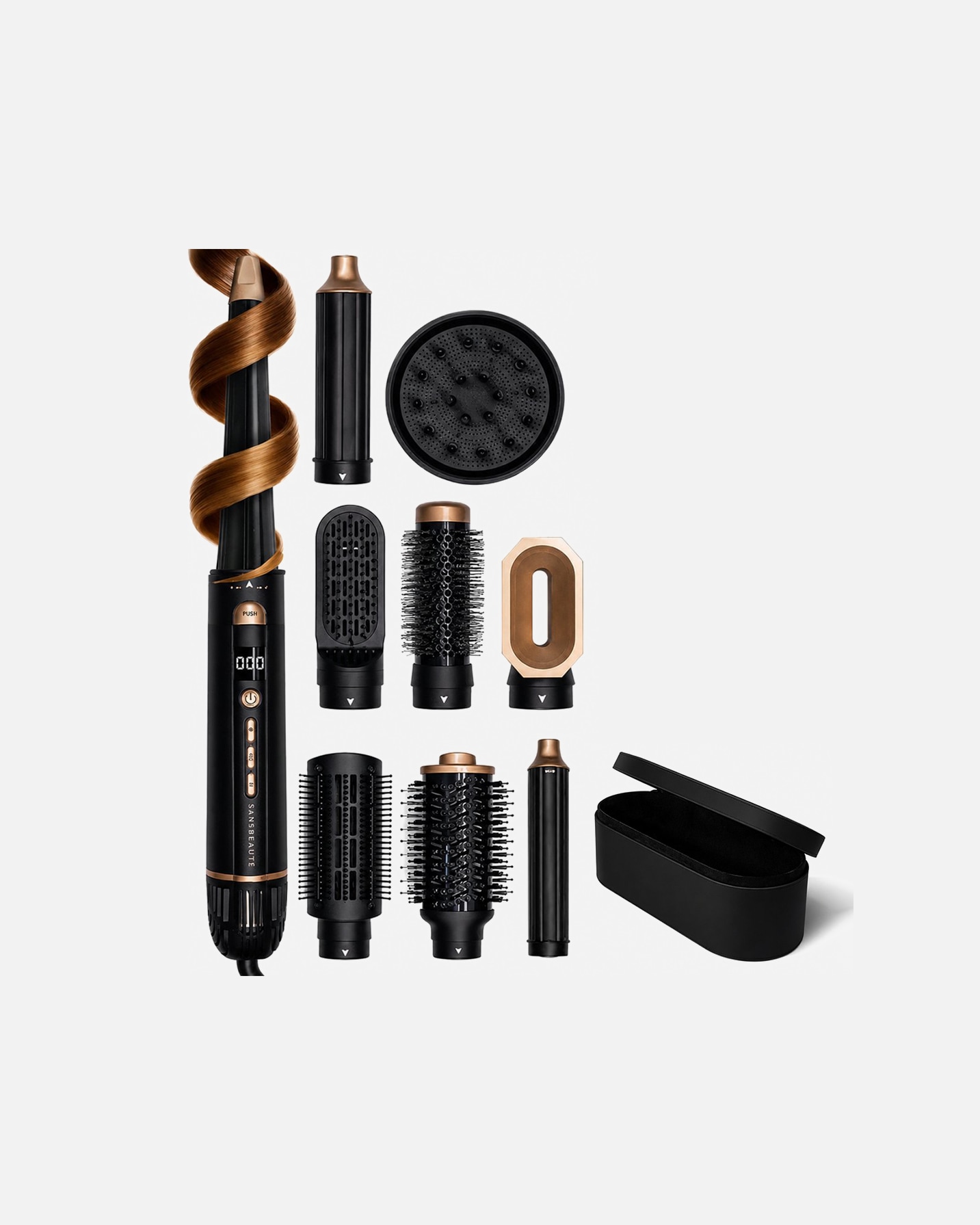 Haarrollers voor UnisexSansbeauteDefault Brand Line9-in-1 Airstyler met Diffuser en Opbergdoos - Multistyler - Föhnborstel - Haarstyler - Haarkruller - Krultang1 Piece