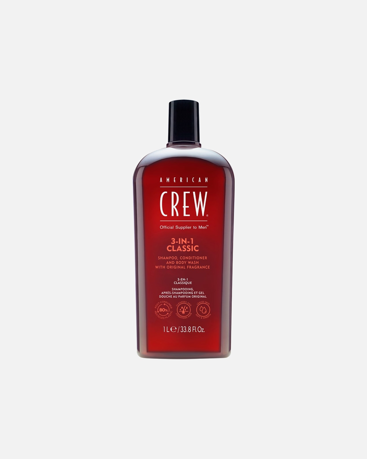 Hair & Body wash voor American Crew3-in-1 Shampoo, Conditioner and Body Wash1.000 ml