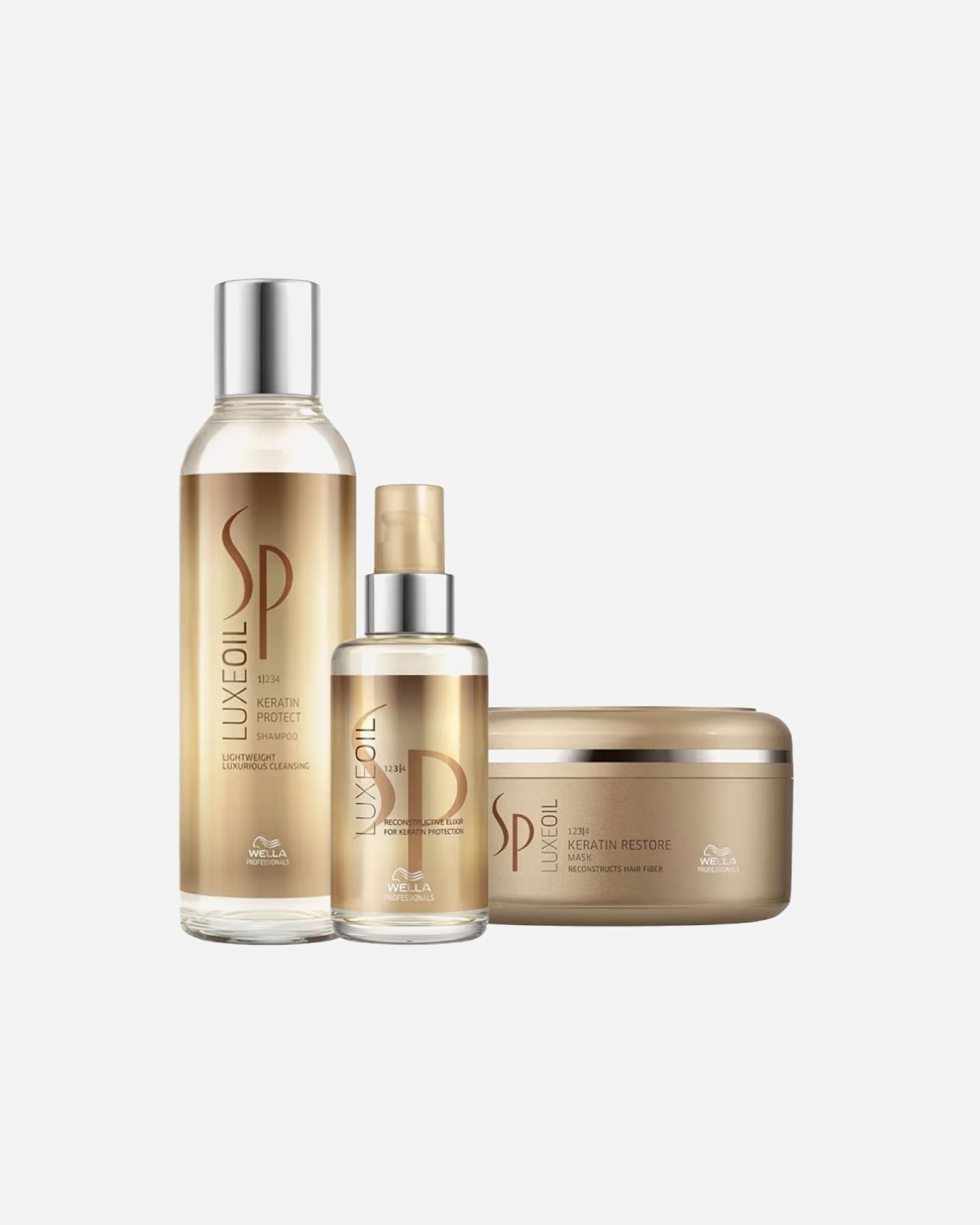 Haarverzorgingsset voor Wella ProfessionalsLuxeOil Keratin Protect Bundle Elixir 1 (Shampoo/ haarolie<br />/ Masker)1 stuk