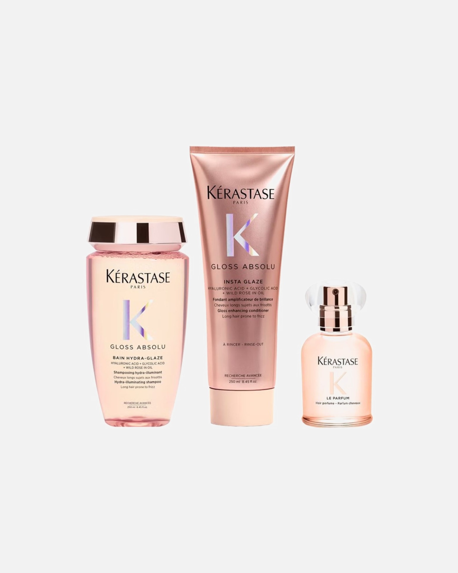 Haarverzorgingsset voor KérastaseGloss Absolu Set Parfum (Shampoo / Conditioner/ Le Parfum)1 stuk