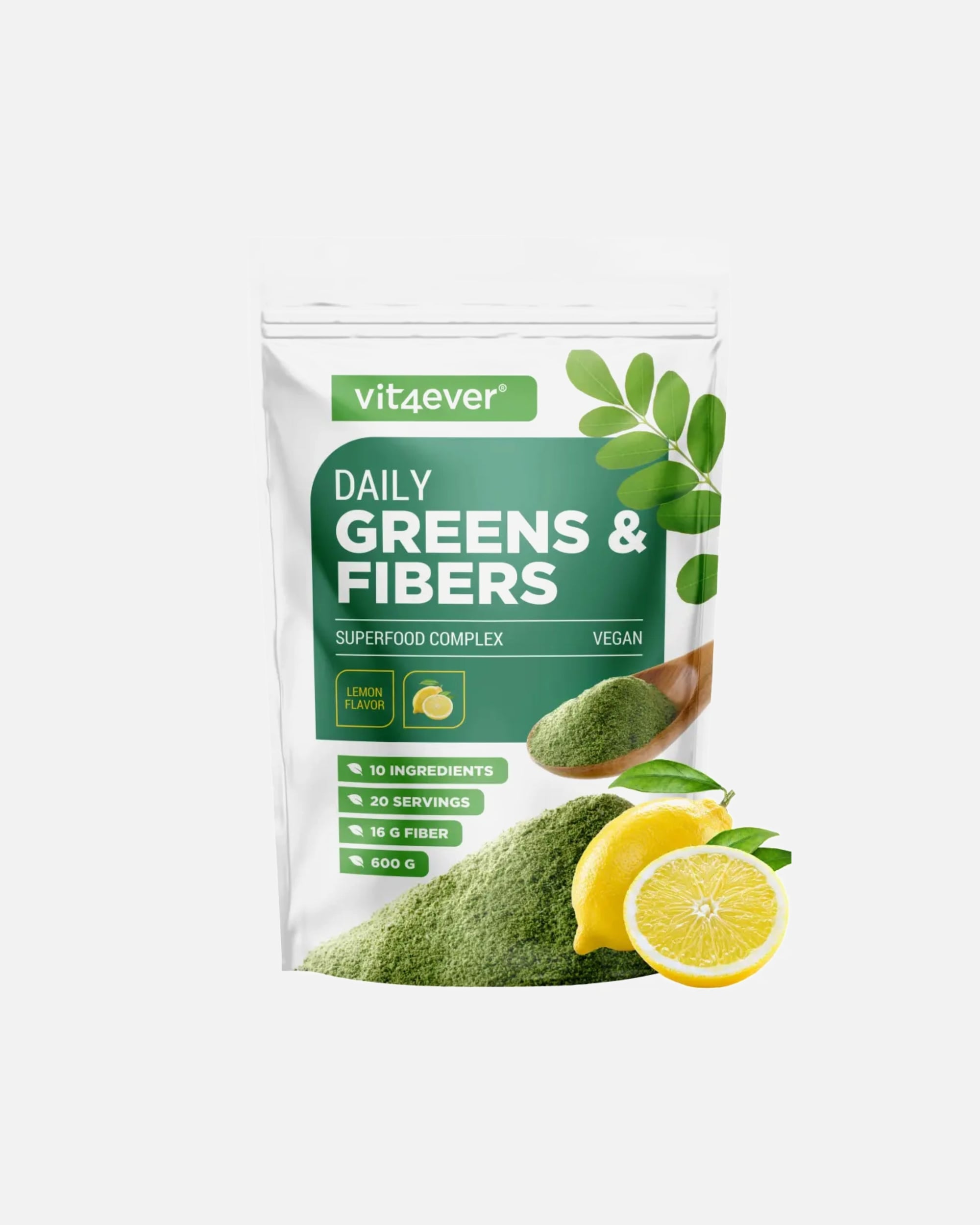 Voedingssupplement voor UnisexVit4everDefault Brand LineDaily Greens & FibersCitroen