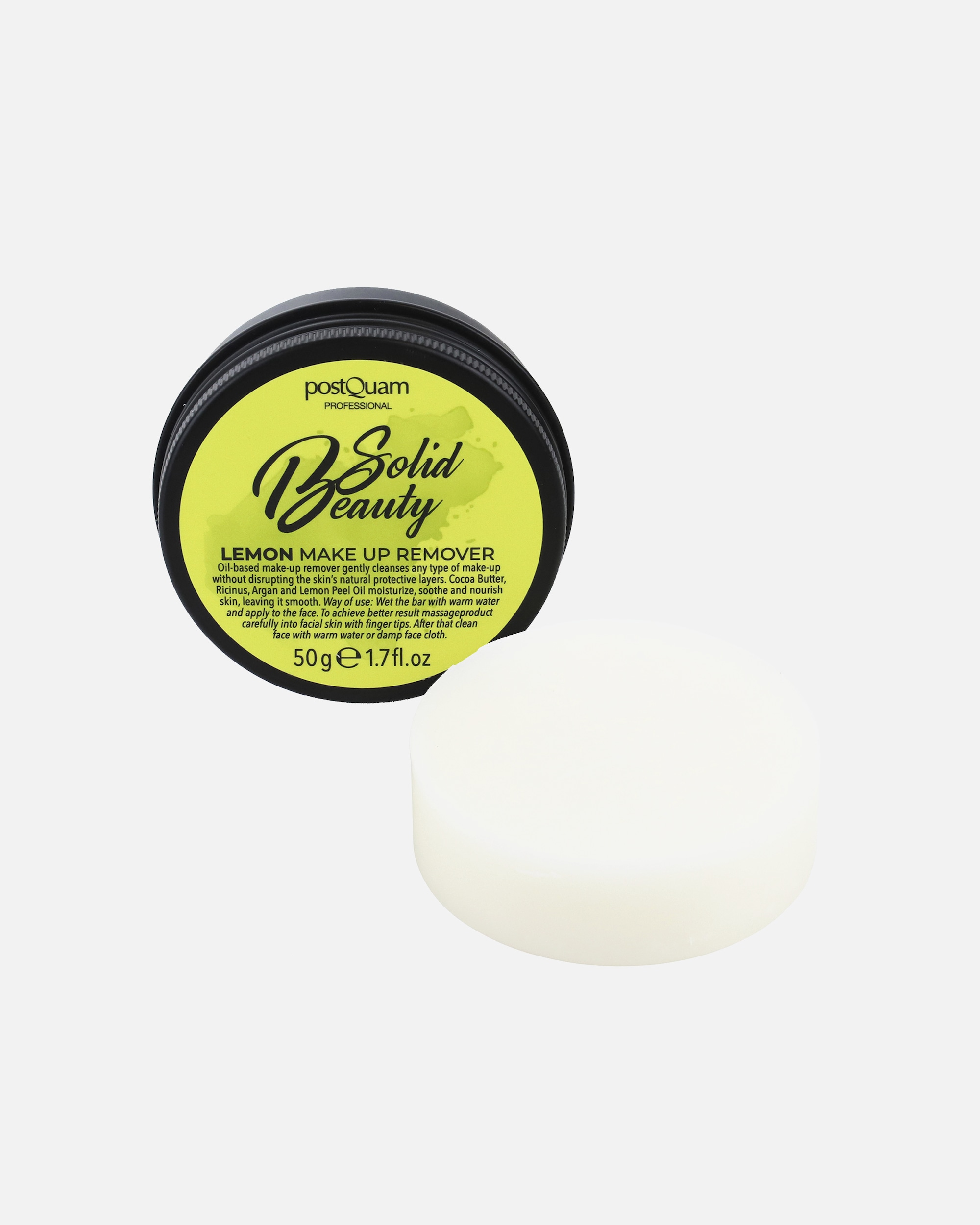 Gezichtscrème voor UnisexPostquamCitroenzeste Vaste Make-Up Remover 50 Gr.Citroenzeste Vaste Make-Up Remover 50 Gr.