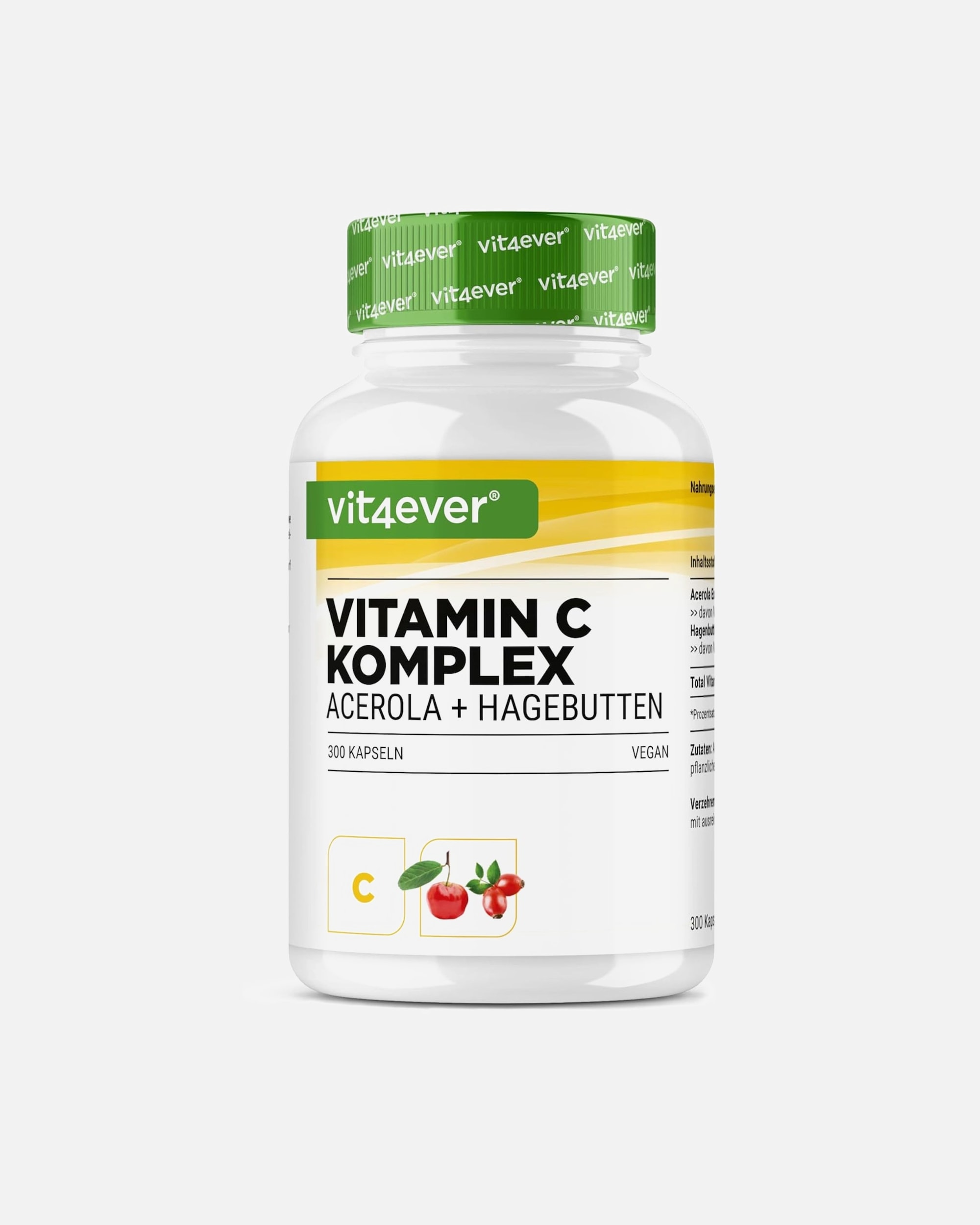Voedingssupplement voor UnisexVit4everDefault Brand LineVitamine C Complex Acerola + Rozenbottel300 capsules
