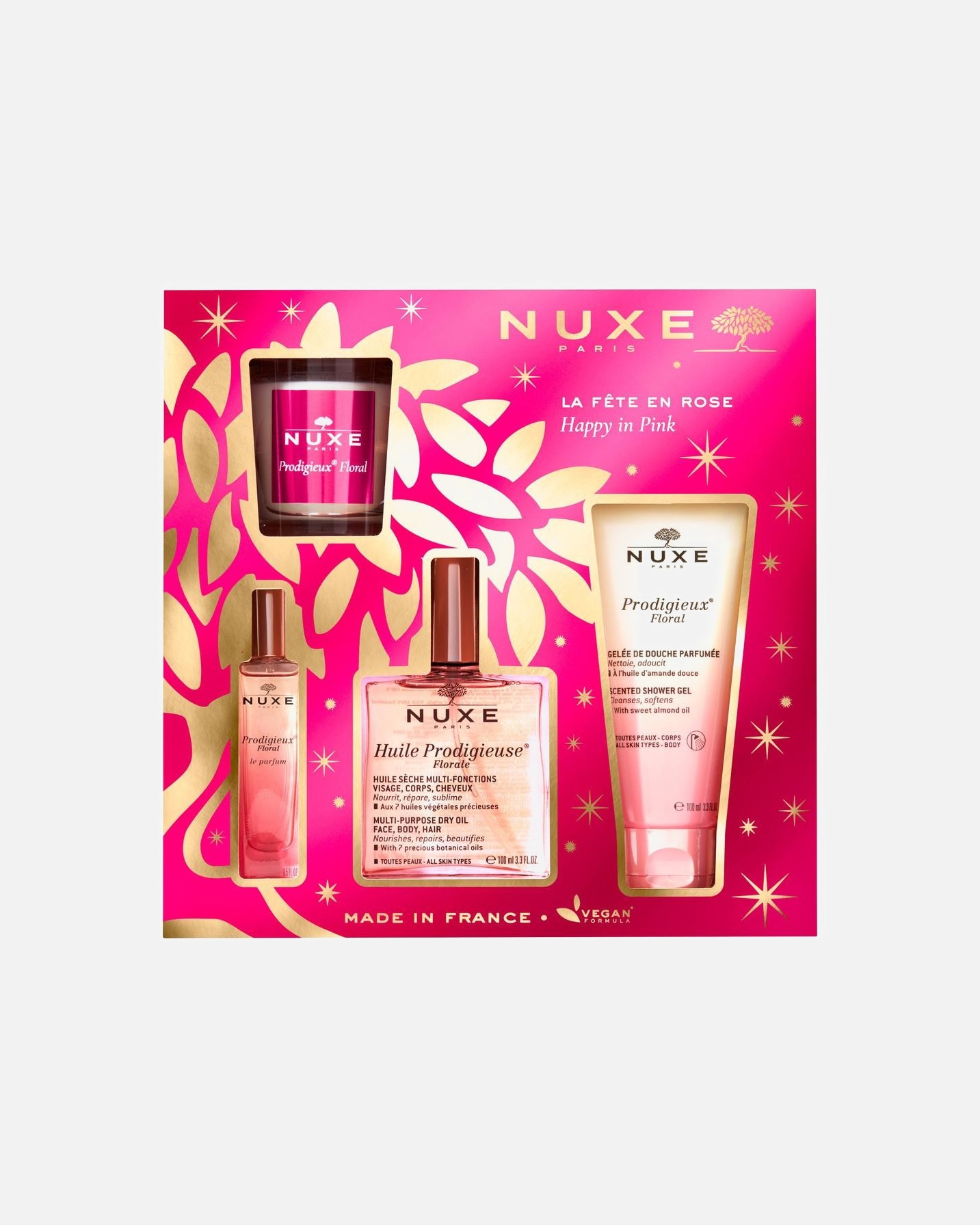 Lichaamsverzorgingsset voor NUXENuxe Prodigieux® Bloemen GeschenksetProdigieux® Floral Shower Gel 100 ml + Huile Prodigieuse® Florale 100 ml + Prodigieux® Floral Le Parfum 15 ml + Candle Prodigieuse® Florale 70 g 1 Stk.