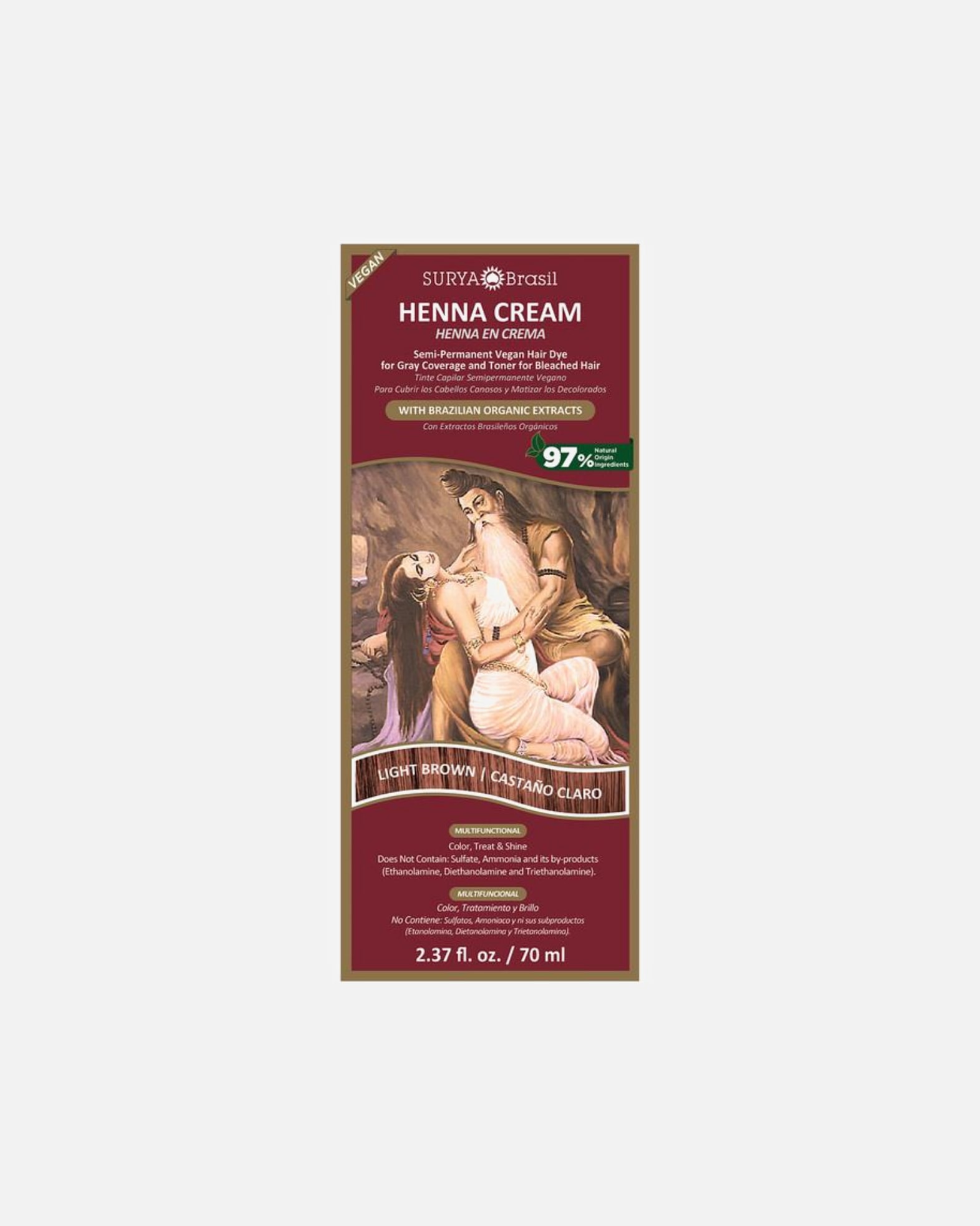 Haarverf voor UnisexSurya BrasilHenna CreamLight Brown