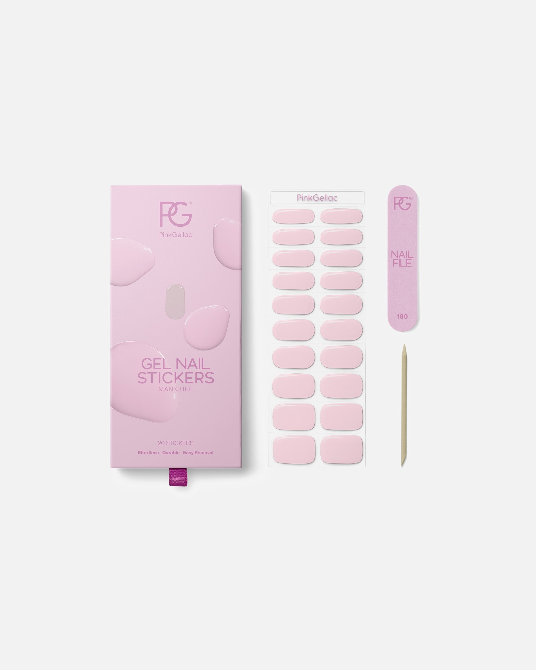 Nagelstickers voor UnisexPink GellacUV Gel Nagelstickers007 - FLIRTY PINK