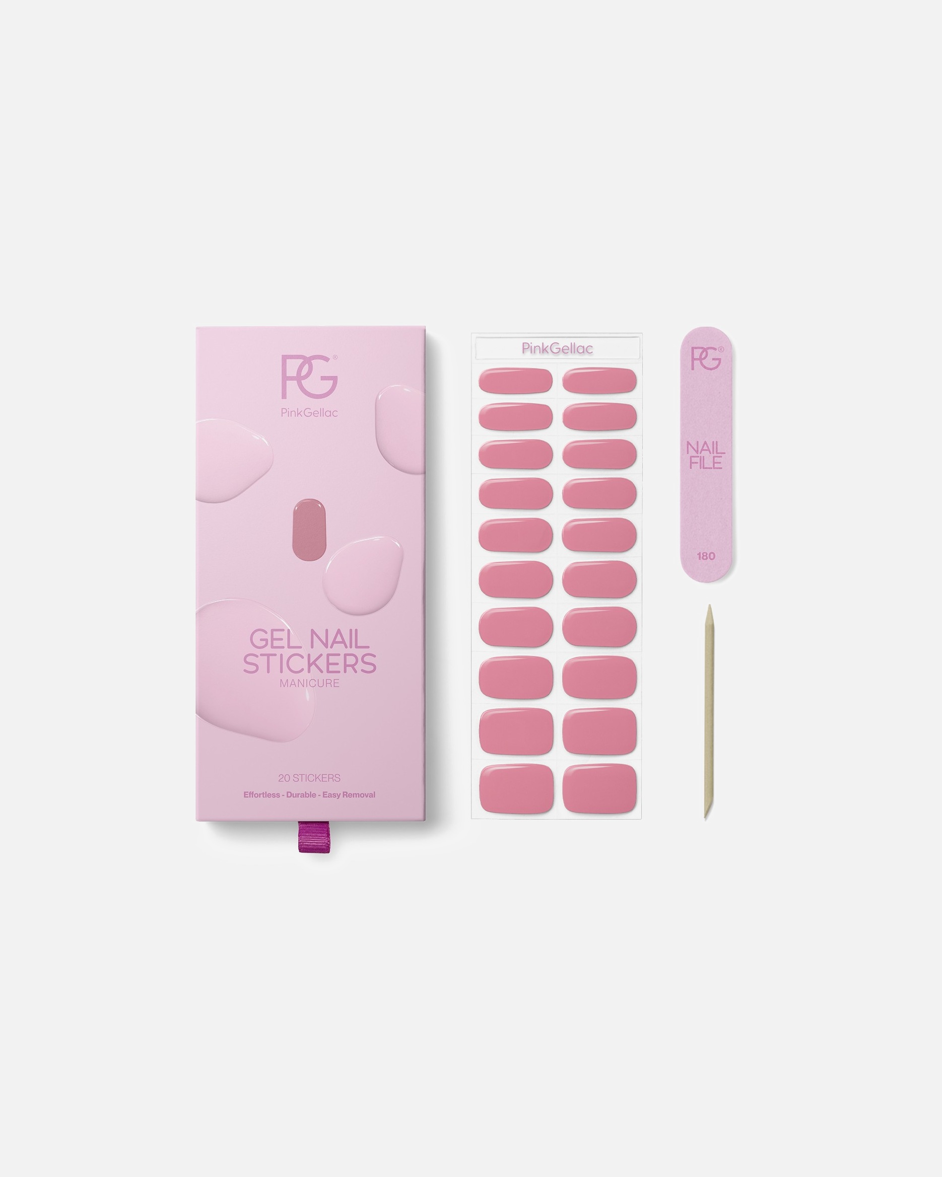 Nagelstickers voor UnisexPink GellacUV Gel Nagelstickers004 - MUTED ROSE