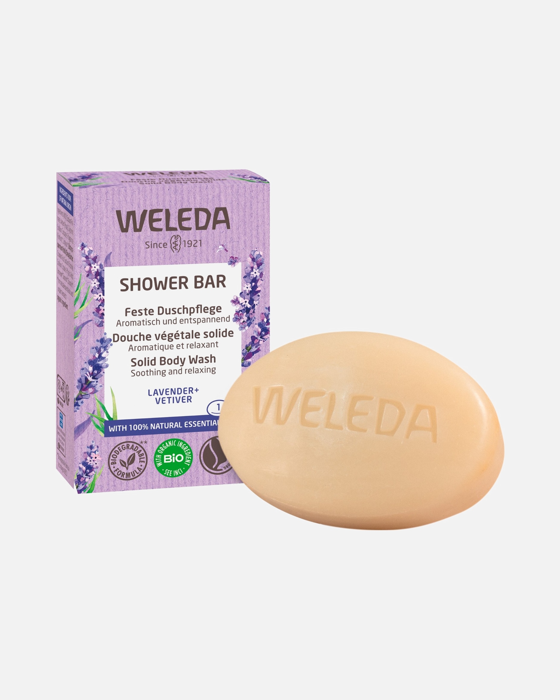 Lichaamszeep voor UnisexWeledaShower Bar Solid Doucheverzorging Lavendel + Vetiver75 g