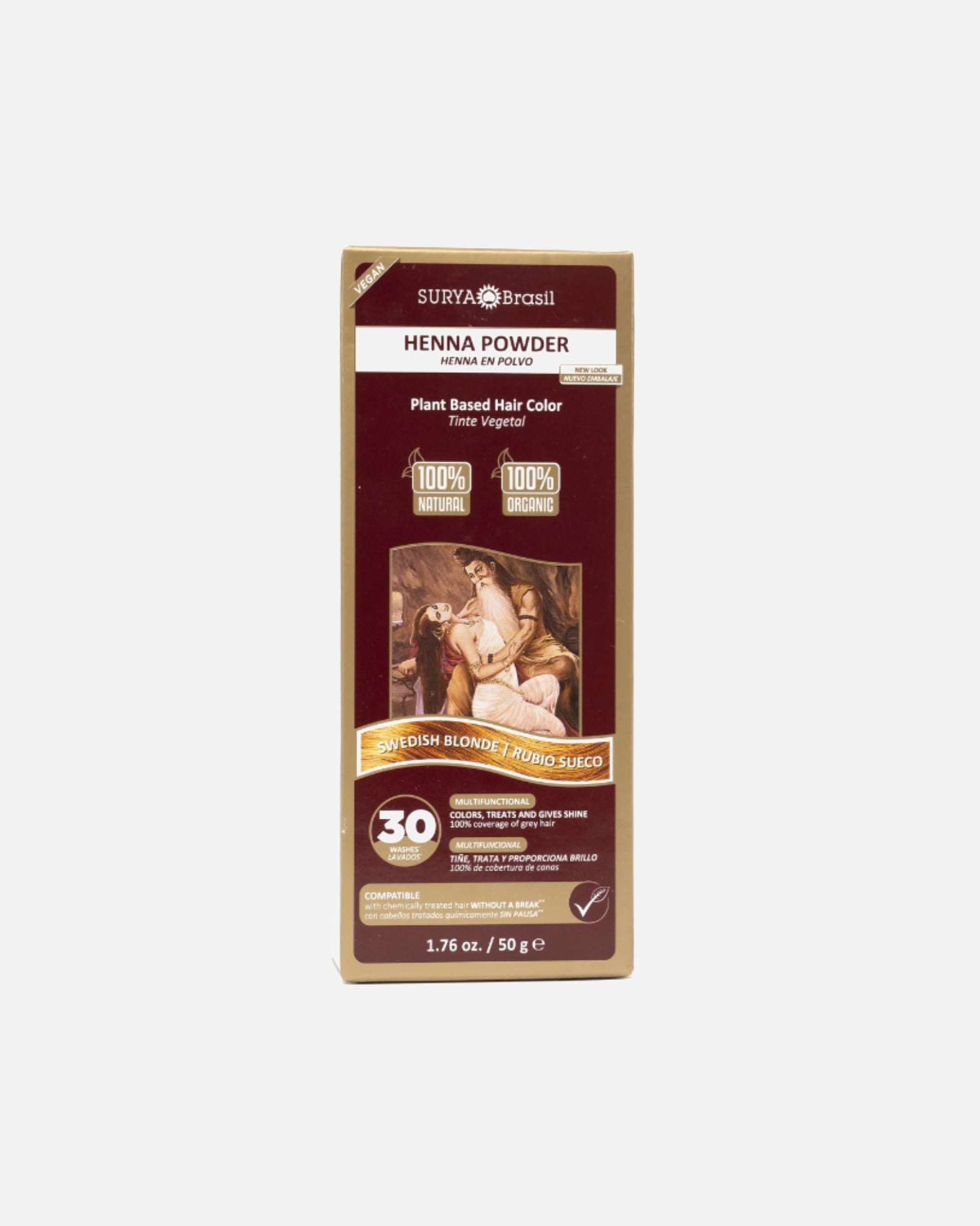 Haarverf voor UnisexSurya BrasilHenna PowderSwedish Blonde