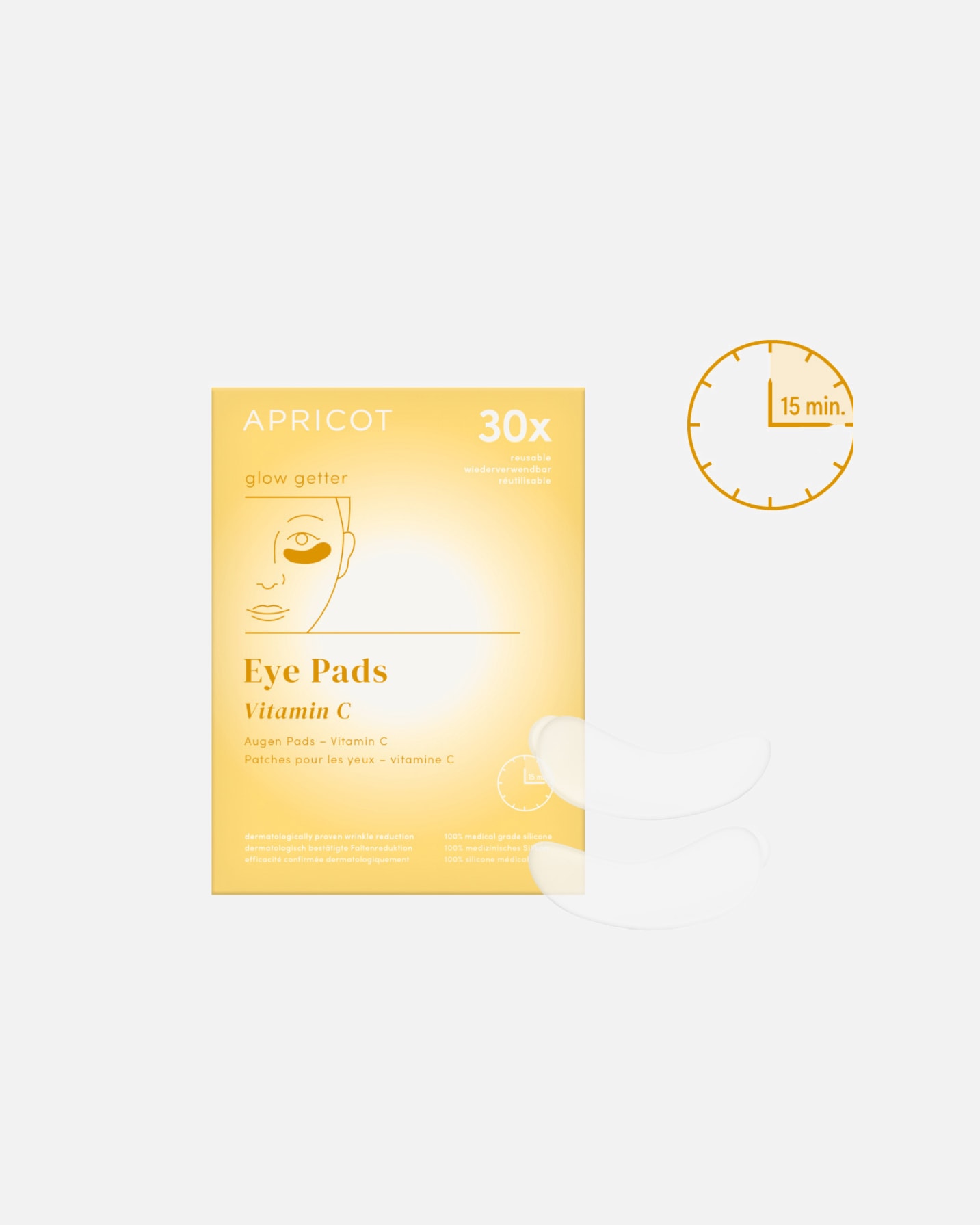 Oogmasker voor UnisexApricotReusable Eye Pads with Vitamin C2 g