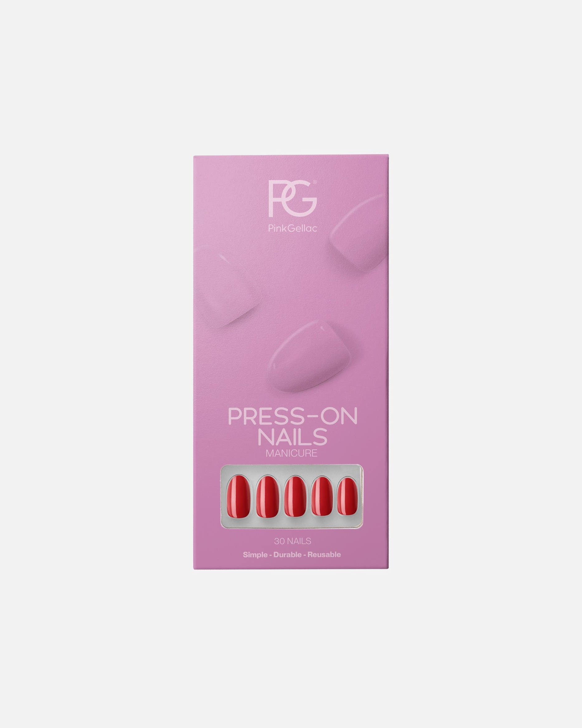 Kunstnagels voor UnisexPink GellacAcrylnagels MediumRED