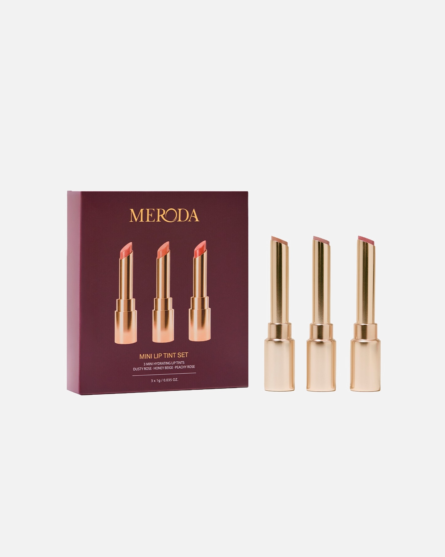 Lip Make-up Set voor UnisexMerodaMini Lip Tint Trio1 stuk